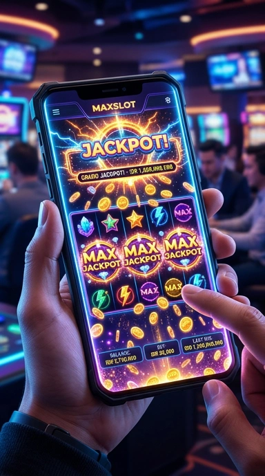 Tampilan utama aplikasi maxslot dengan berbagai pilihan aplikasi.