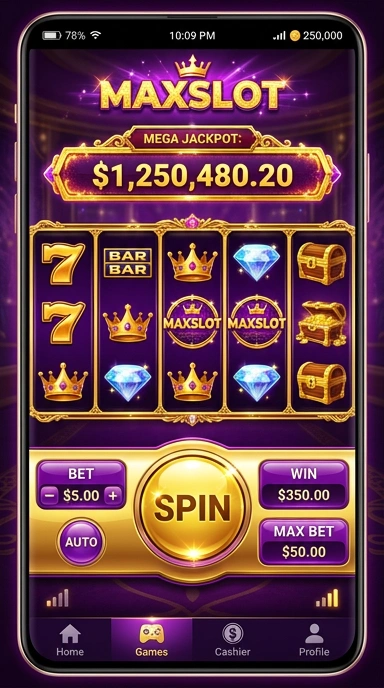 Screenshot fitur komunitas dalam aplikasi maxslot.